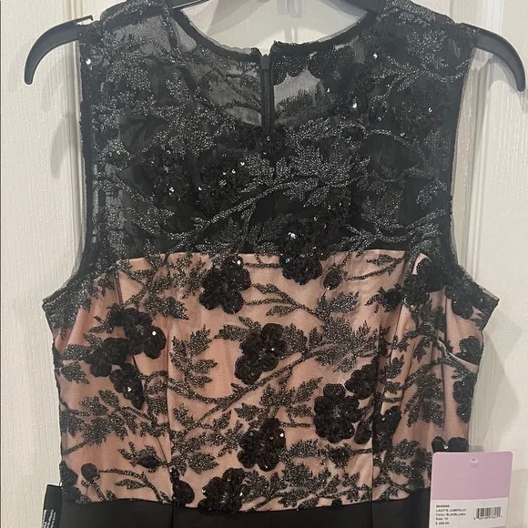 JS Collections Black and Nude Lace Jumpsuit